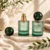 Green Glass Atomizer Spray Bottle