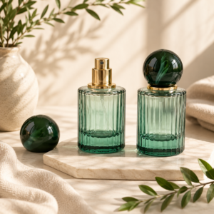 Green Glass Atomizer Spray Bottle