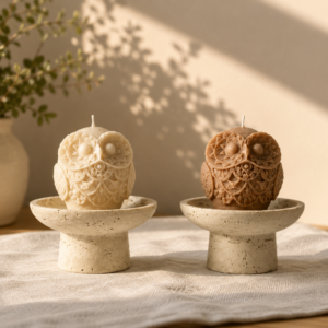 Handmade Owl Soy Wax Candle Set